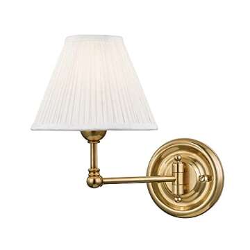 Hudson Valley MDS101-AGB Transitional One Light Wall Sconce in Aged Brass - Classic No.1 Collection