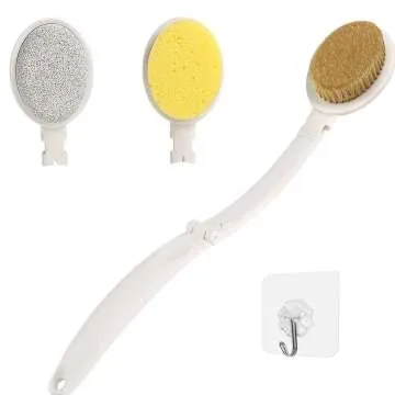 Stiff Bath Body Brush Set with Long Handle
