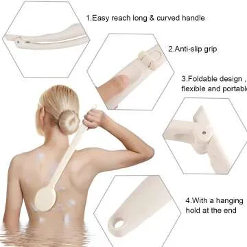 Stiff Bath Body Brush Set with Long Handle