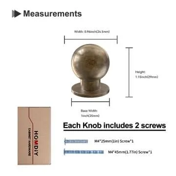 homdiy 10 Pack Vintage Bronze Cabinet Knobs Antique Round Dresser Knobs, Kitchen Drawer Knobs Bathroom Cabinet Knobs Door Knobs