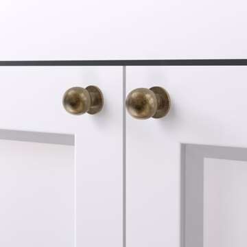 homdiy 10 Pack Vintage Bronze Cabinet Knobs Antique Round Dresser Knobs, Kitchen Drawer Knobs Bathroom Cabinet Knobs Door Knobs