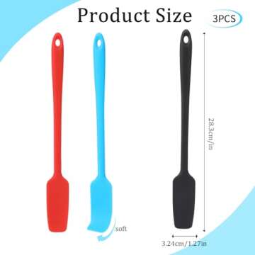 3 Pcs Silicone Jar Spatulas Set - Ideal for Baking & Cooking