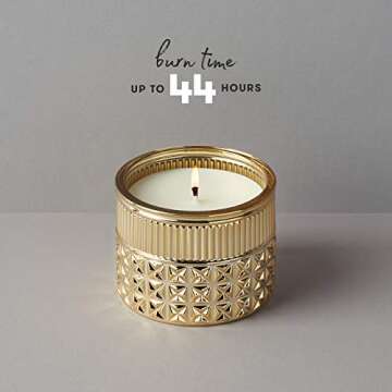 Capri Blue Gilded Muse Faceted Jar Scented Candle - Exotic Blossom and Basil - 11 Ounce