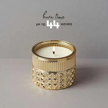 Capri Blue Gilded Muse Faceted Jar Scented Candle - Exotic Blossom and Basil - 11 Ounce