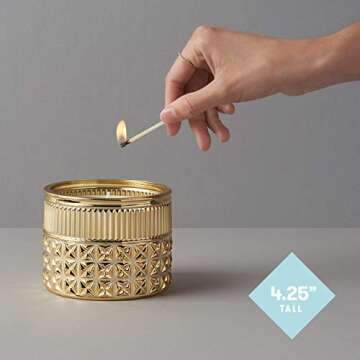 Capri Blue Gilded Muse Faceted Jar Scented Candle - Exotic Blossom and Basil - 11 Ounce