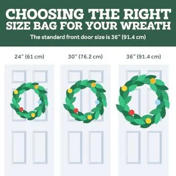 ZOBER Christmas Wreath Storage Container - 24 Inch Wreath Bag for Artificial Wreaths - Dual Zippered Wreath Storage W/Strong, Durable Handles - Green