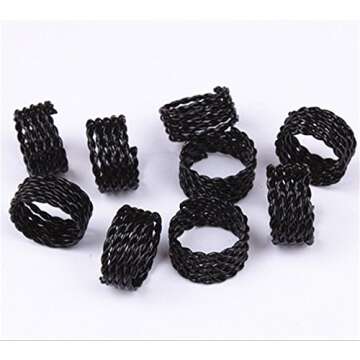 Teemico 30 Pieces Copper Hair Dreadlocks Coil Hair Wraps Braiding Dread Locks Metal Hair Cuffs Hair Braiding Jewelry Hair Decoration Accessories (3 colors)