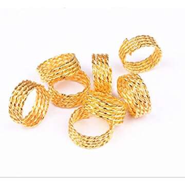 Teemico 30 Pieces Copper Hair Dreadlocks Coil Hair Wraps Braiding Dread Locks Metal Hair Cuffs Hair Braiding Jewelry Hair Decoration Accessories (3 colors)