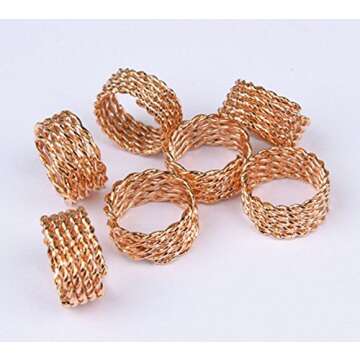 Teemico 30 Pieces Copper Hair Dreadlocks Coil Hair Wraps Braiding Dread Locks Metal Hair Cuffs Hair Braiding Jewelry Hair Decoration Accessories (3 colors)