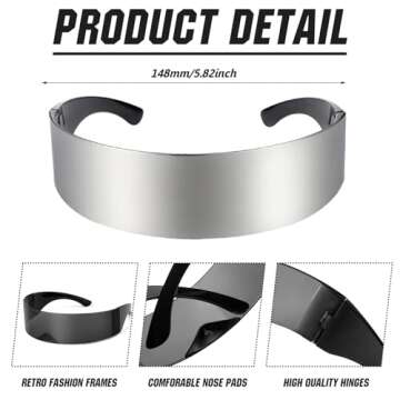 Copkim 12 Pairs 80s Futuristic Cyber Visor Sunglasses Futuristic Shield Sunglasses Futuristic Glasse...