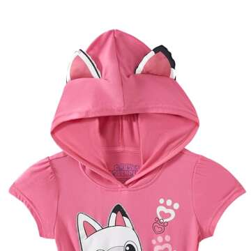 Magical DREAMWORKS GABBY'S DOLLHOUSE Girls Cosplay Tulle Dress with Cat Ears in Pink for Kids