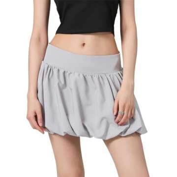 Yoawdats Women Y2K Bubble Skirt High Waist Ruffle Hem Mini Skirt A Line Pleated Puff Skirt Teen Girl...