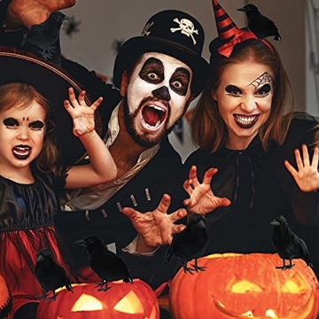 Dazzle Bright 6Pack Black Feathered Crows for Halloween Decoration