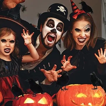 Dazzle Bright 6Pack Black Feathered Crows for Halloween Decoration