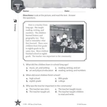 180 Days: Social Studies for 2nd Grade Practice Workbook for Classroom and Home, Cool and Fun Practice Created by Teachers (180 Days of Practice)