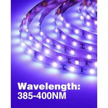 Onforu 32.8ft LED Black Light Strip Kit, 600 Units Lamp Beads, 12V Flexible Blacklight Fixtures, 10m Ribbon, Non-Waterproof for Glow Party, Indoor Birthday, Body Paint,Halloween