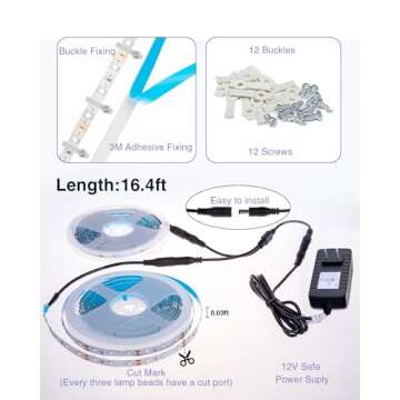 Onforu 32.8ft LED Black Light Strip Kit, 600 Units Lamp Beads, 12V Flexible Blacklight Fixtures, 10m Ribbon, Non-Waterproof for Glow Party, Indoor Birthday, Body Paint,Halloween