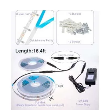 Onforu 32.8ft LED Black Light Strip Kit, 600 Units Lamp Beads, 12V Flexible Blacklight Fixtures, 10m Ribbon, Non-Waterproof for Glow Party, Indoor Birthday, Body Paint,Halloween