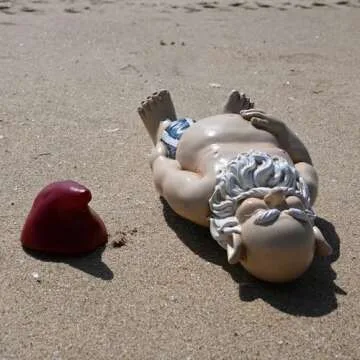 FICITI Sleeping Garden Gnome Statue, Funny naping gnome, Sunbathing gnome, Fun Gift, Decoration for Outdoors - 10 inches