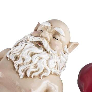 FICITI Sleeping Garden Gnome Statue, Funny naping gnome, Sunbathing gnome, Fun Gift, Decoration for Outdoors - 10 inches
