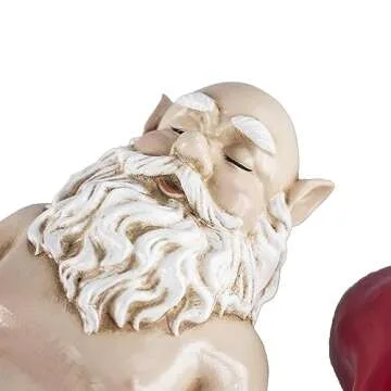 FICITI Sleeping Garden Gnome Statue, Funny naping gnome, Sunbathing gnome, Fun Gift, Decoration for Outdoors - 10 inches