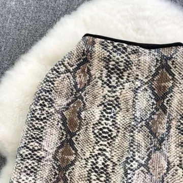 Stylish QNI Leopard Print Sequin Shorts for Women