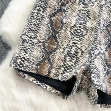 Stylish QNI Leopard Print Sequin Shorts for Women