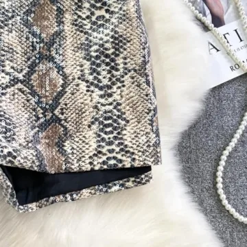 Stylish QNI Leopard Print Sequin Shorts for Women