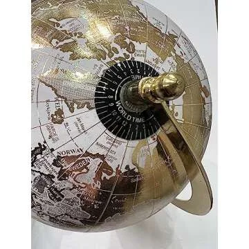 Abbott Collection 57-LATITUDE-01 Spinning Small Decorative Globe, Pink/Gold, 11" H