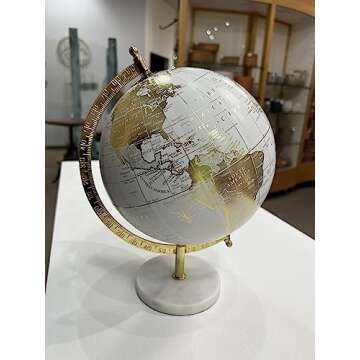 Abbott Collection 57-LATITUDE-01 Spinning Small Decorative Globe, Pink/Gold, 11" H