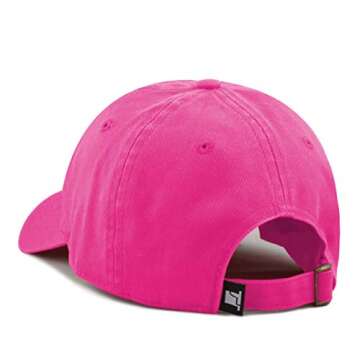 The Hat Depot Baseball Dad Hat Women Men Blank Washed Low Profile Cotton and Denim UPF 50+ Running Golf Cap Hat(Fuchsia)