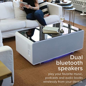 Sobro Coffee Table with Built-in Fridge and Speakers