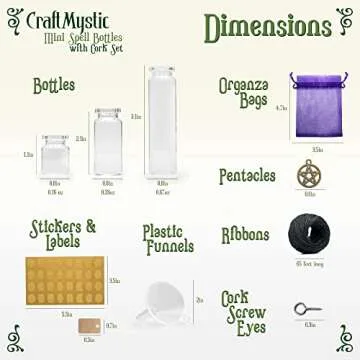 CraftMystic 60 Pcs Mini Glass Bottles with Cork - Spell Jars Craft Kit for Adults