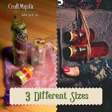 CraftMystic 60 Pcs Mini Glass Bottles with Cork - Spell Jars Craft Kit for Adults