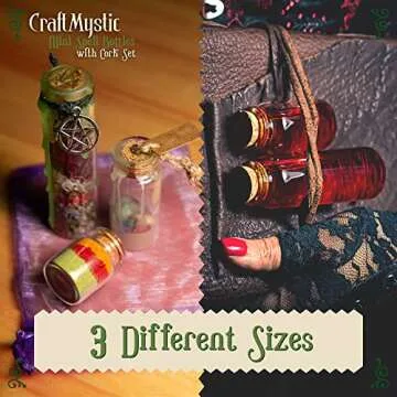 CraftMystic 60 Pcs Mini Glass Bottles with Cork - Spell Jars Craft Kit for Adults