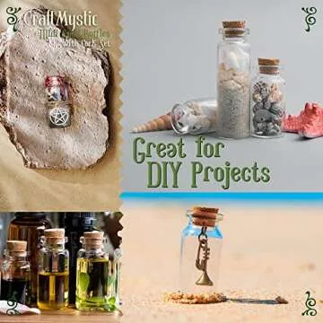 CraftMystic 60 Pcs Mini Glass Bottles with Cork - Spell Jars Craft Kit for Adults