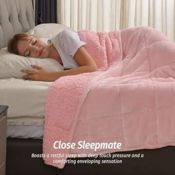 Wemore Cozy Sherpa Fleece Weighted Blanket for Adults