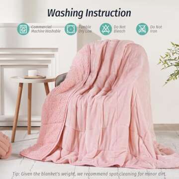 Wemore Cozy Sherpa Fleece Weighted Blanket for Adults