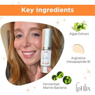 The PHIX pHiller Peptide Serum - Advanced Anti Aging Face Tightening Serum for Fine Lines and Wrinkles, Hydrating Peptides Facial Formula for Skin, with Argireline + Tripeptides; Vegan (1oz)