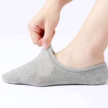 IDEGG No Show Socks Womens and Men Low Cut Ankle Short Anti-slid Athletic Running Novelty Casual Inv...