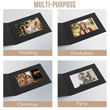 Golden State Art, Pack of 50, 4x6 or 6x4 Photo Folders, Cardboard Picture Frame, Paper Frame Cards, ...