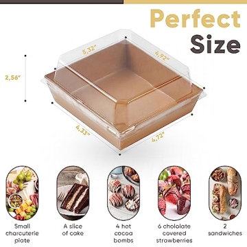 Leafiew Bakery Boxes - Stylish Mini Dessert Containers - 50 Pack