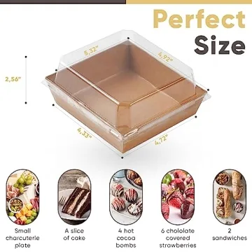 Leafiew Bakery Boxes - Stylish Mini Dessert Containers - 50 Pack
