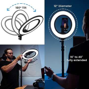 Lume Cube 12-inch Adjustable Ring Light for Streaming and Video Calls