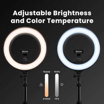 Adjustable 12-inch Ring Light for Streaming and Gaming
