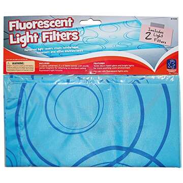 Educational Insights Patterned Fluorescent Light Filters 2-Pack – Easy Install for Classrooms