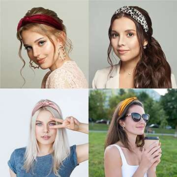 Ondder Knotted Turban Headband - Wide Non-Slip Hair Accessory for Women and Girls