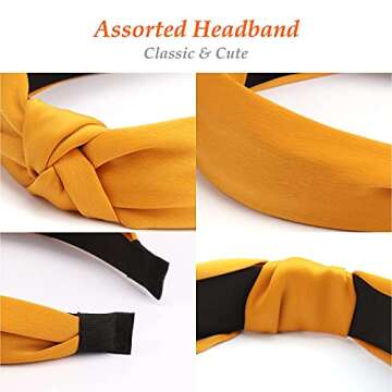 Ondder Knotted Turban Headband - Wide Non-Slip Hair Accessory for Women and Girls