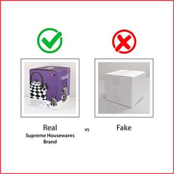 Whistling Tea Kettle for Stove Top Enamel on Steel Teakettle, Supreme Housewares Argyle Checker Patt...