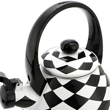 Stylish Black Diamond Whistling Tea Kettle for Stovetop